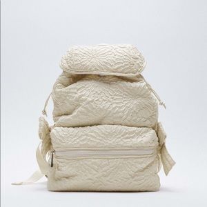 ZARA CREAM JACQUARD BACKPACK